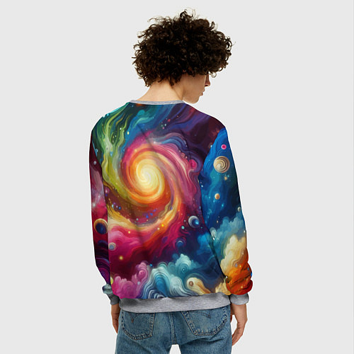 Мужской свитшот Funny dalmatian puppy - ai art / 3D-Меланж – фото 4