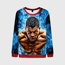 Свитшот мужской Артуро Гатти в синем пламени, цвет: 3D-красный