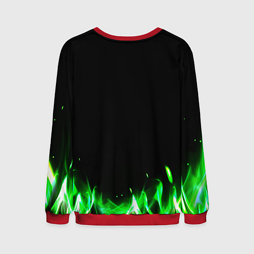 Мужской свитшот Сектор газа зеленый огонь / 3D-Красный – фото 2