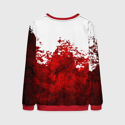 Мужской свитшот Юрий Хой бело-красный фон / 3D-Красный – фото 2
