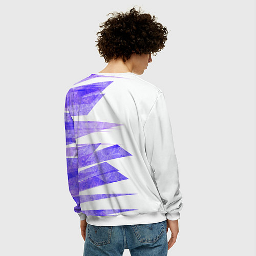Мужской свитшот Color white purple / 3D-Белый – фото 4