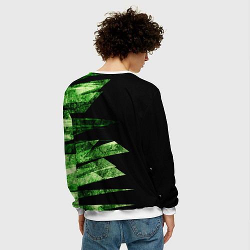 Мужской свитшот Color green black / 3D-Белый – фото 4