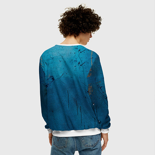 Мужской свитшот Бойцовские перчатки на синем / 3D-Белый – фото 4