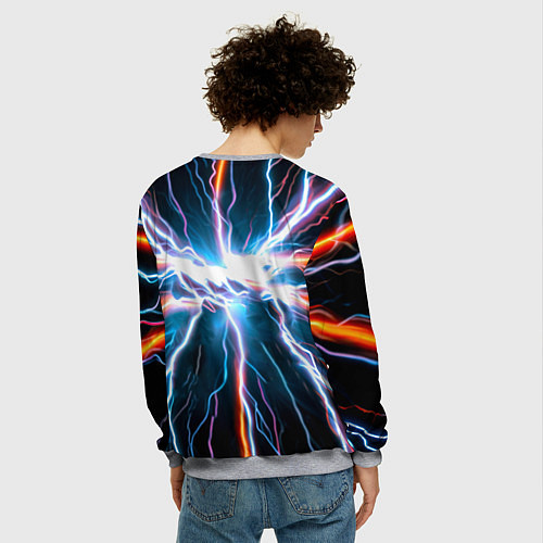 Мужской свитшот Бойцовские перчатки и молнии / 3D-Меланж – фото 4