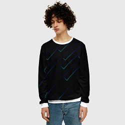 Свитшот мужской Color blue black, цвет: 3D-белый — фото 2