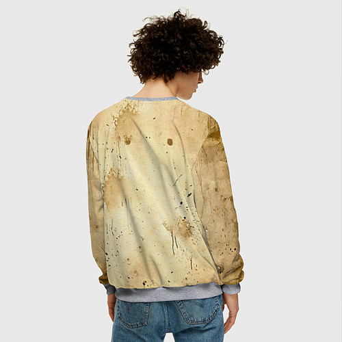 Мужской свитшот Брюс Ли на бежевом / 3D-Меланж – фото 4