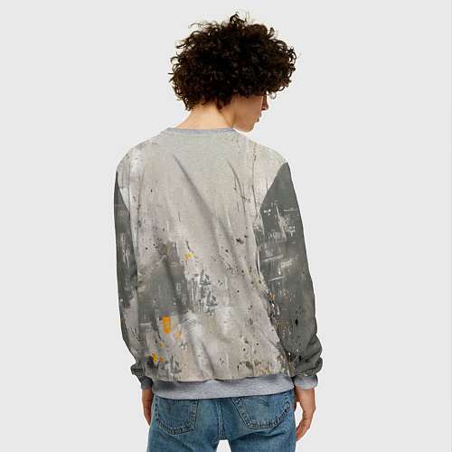 Мужской свитшот Брюс Ли на сером / 3D-Меланж – фото 4