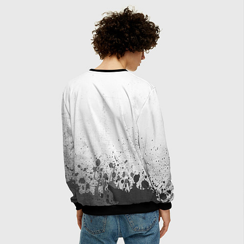 Мужской свитшот Bon Jovi - white gradient посередине / 3D-Черный – фото 4