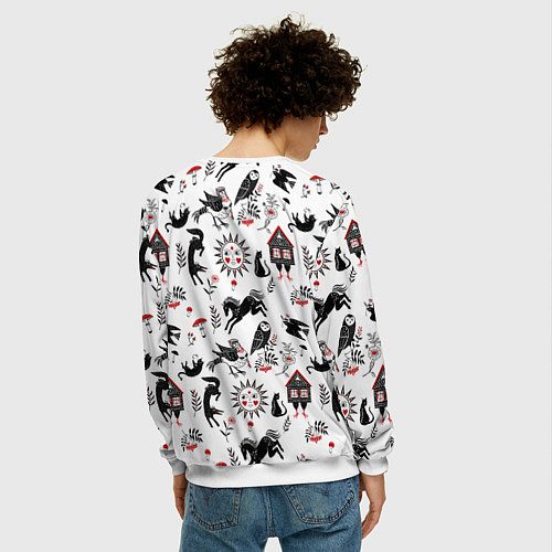 Мужской свитшот Русские сказки / 3D-Белый – фото 4