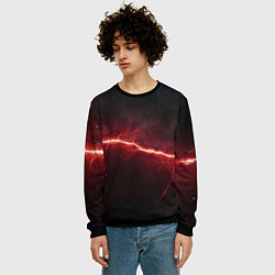 Свитшот мужской Красная линия - молния, цвет: 3D-черный — фото 2