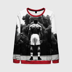 Свитшот мужской Мухаммед Али в черном дыму, цвет: 3D-красный