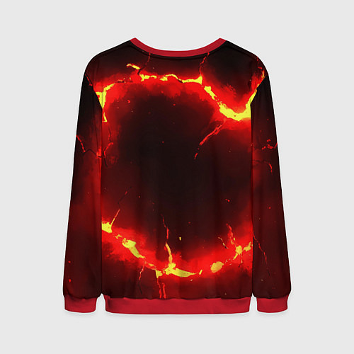 Мужской свитшот Красный круг из огня текстура / 3D-Красный – фото 2