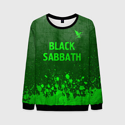 Свитшот мужской Black Sabbath - green gradient посередине, цвет: 3D-черный