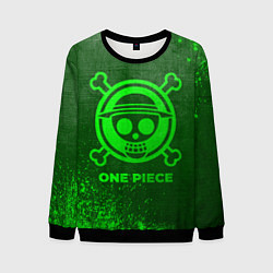 Свитшот мужской One Piece - green gradient, цвет: 3D-черный