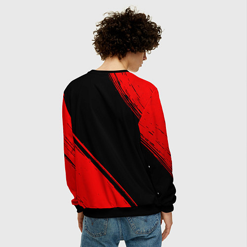 Мужской свитшот Arsenal - red gradient вертикально / 3D-Черный – фото 4