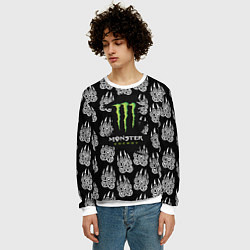 Свитшот мужской Monster energy медвежьи лапы, цвет: 3D-белый — фото 2