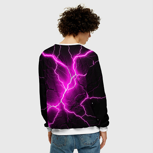 Мужской свитшот The color is pink and black / 3D-Белый – фото 4