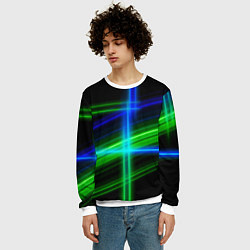 Свитшот мужской Color blue black green, цвет: 3D-белый — фото 2