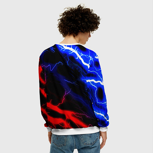 Мужской свитшот Monster energy молнии неон / 3D-Белый – фото 4