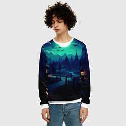 Свитшот мужской Day of the Dead - Хэллоуин, цвет: 3D-белый — фото 2