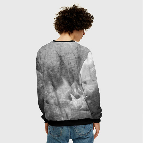 Мужской свитшот Stumble Guys - grey gradient посередине / 3D-Черный – фото 4