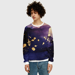Свитшот мужской Золотая краска на текстуре, цвет: 3D-белый — фото 2