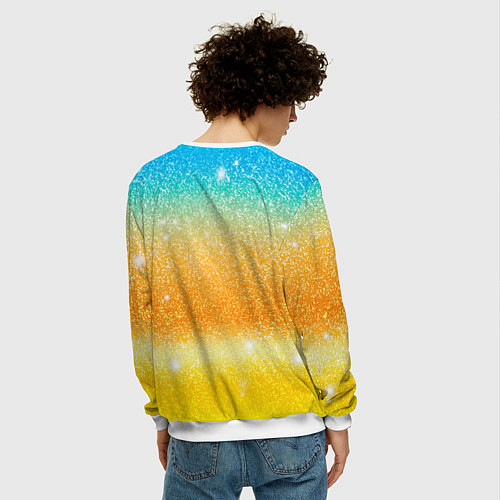 Мужской свитшот Inzoi лого и блестки / 3D-Белый – фото 4