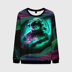 Свитшот мужской Космонавт неоновая дымка, цвет: 3D-черный