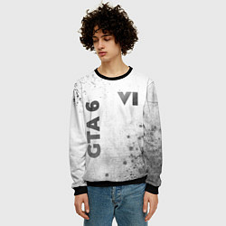 Свитшот мужской GTA 6 - white gradient вертикально, цвет: 3D-черный — фото 2