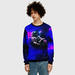 Свитшот мужской Астронавт в пучине, цвет: 3D-черный — фото 2