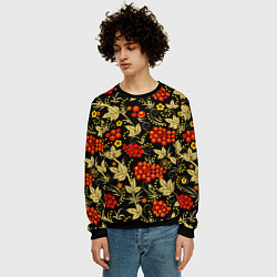 Свитшот мужской Русский узор с позолотой, цвет: 3D-черный — фото 2