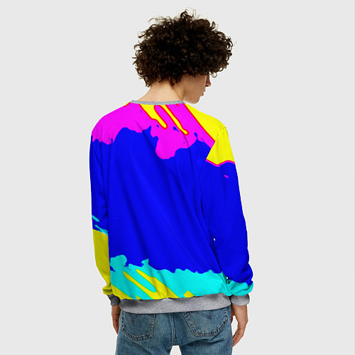 Мужской свитшот Monster energy краски цветные / 3D-Меланж – фото 4