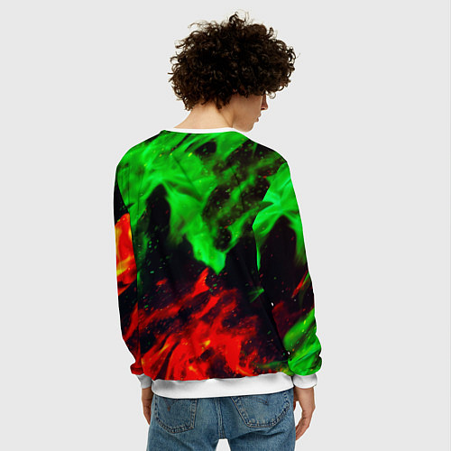 Мужской свитшот Monster energy огонь лого / 3D-Белый – фото 4