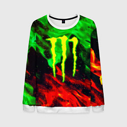 Свитшот мужской Monster energy огонь лого, цвет: 3D-белый