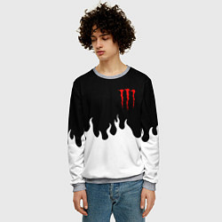 Свитшот мужской Monster energy red logo, цвет: 3D-меланж — фото 2