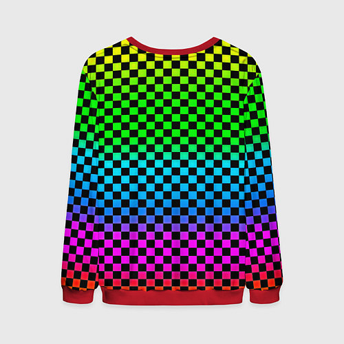 Мужской свитшот Monster energy неоновая клетка / 3D-Красный – фото 2