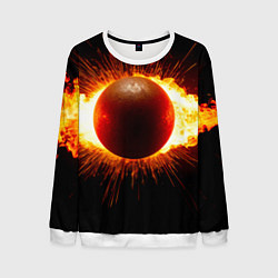 Свитшот мужской Ядро для талкания в огне, цвет: 3D-белый