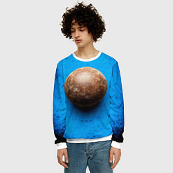 Свитшот мужской Ядро для талкания на синем, цвет: 3D-белый — фото 2