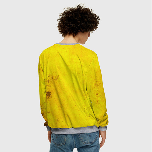 Мужской свитшот Фитоняшка на желтом / 3D-Меланж – фото 4