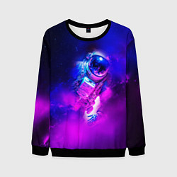 Свитшот мужской Космонавт среди облаков, цвет: 3D-черный