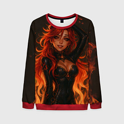 Свитшот мужской Горячая пиро архонт Мавуика - Genshin Impact, цвет: 3D-красный