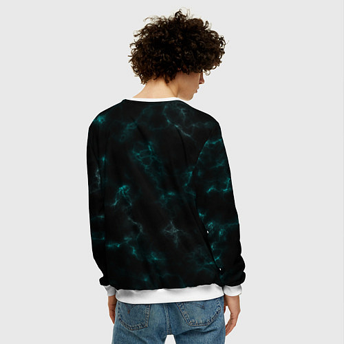 Мужской свитшот Color black turquoise / 3D-Белый – фото 4