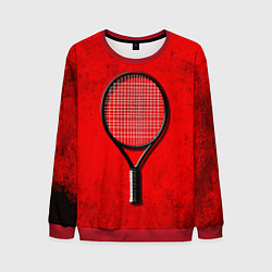 Свитшот мужской Теннисная ракетка на красном, цвет: 3D-красный