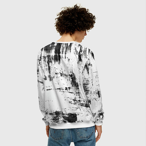 Мужской свитшот Color black and white / 3D-Белый – фото 4