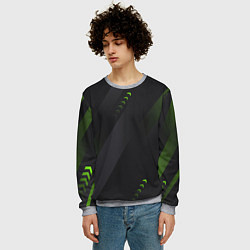 Свитшот мужской Color black green, цвет: 3D-меланж — фото 2