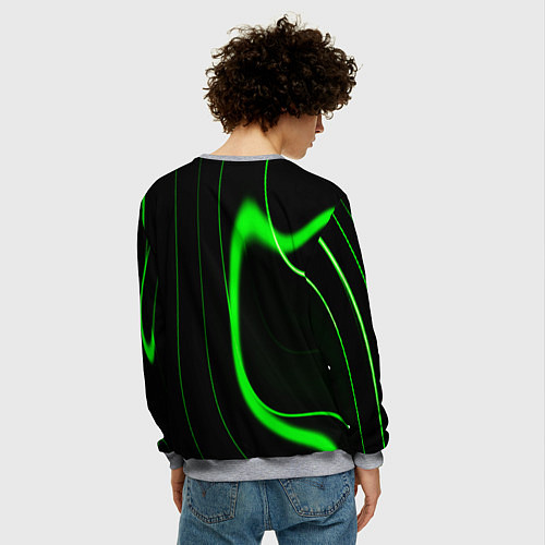 Мужской свитшот Color green light green black / 3D-Меланж – фото 4