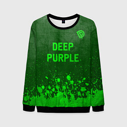 Свитшот мужской Deep Purple - green gradient посередине, цвет: 3D-черный