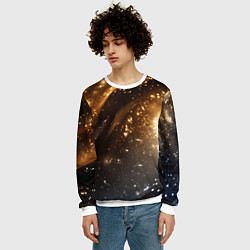 Свитшот мужской Блестящая текстура кофейного цвета, цвет: 3D-белый — фото 2