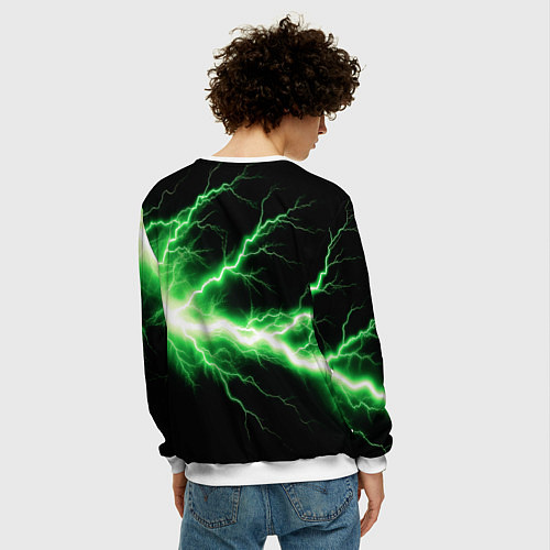 Мужской свитшот Lightning green / 3D-Белый – фото 4