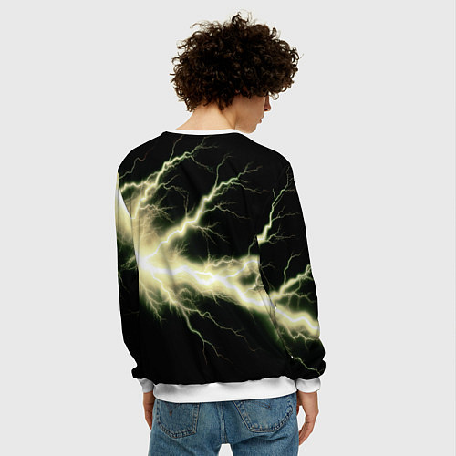 Мужской свитшот Lightning yellow / 3D-Белый – фото 4